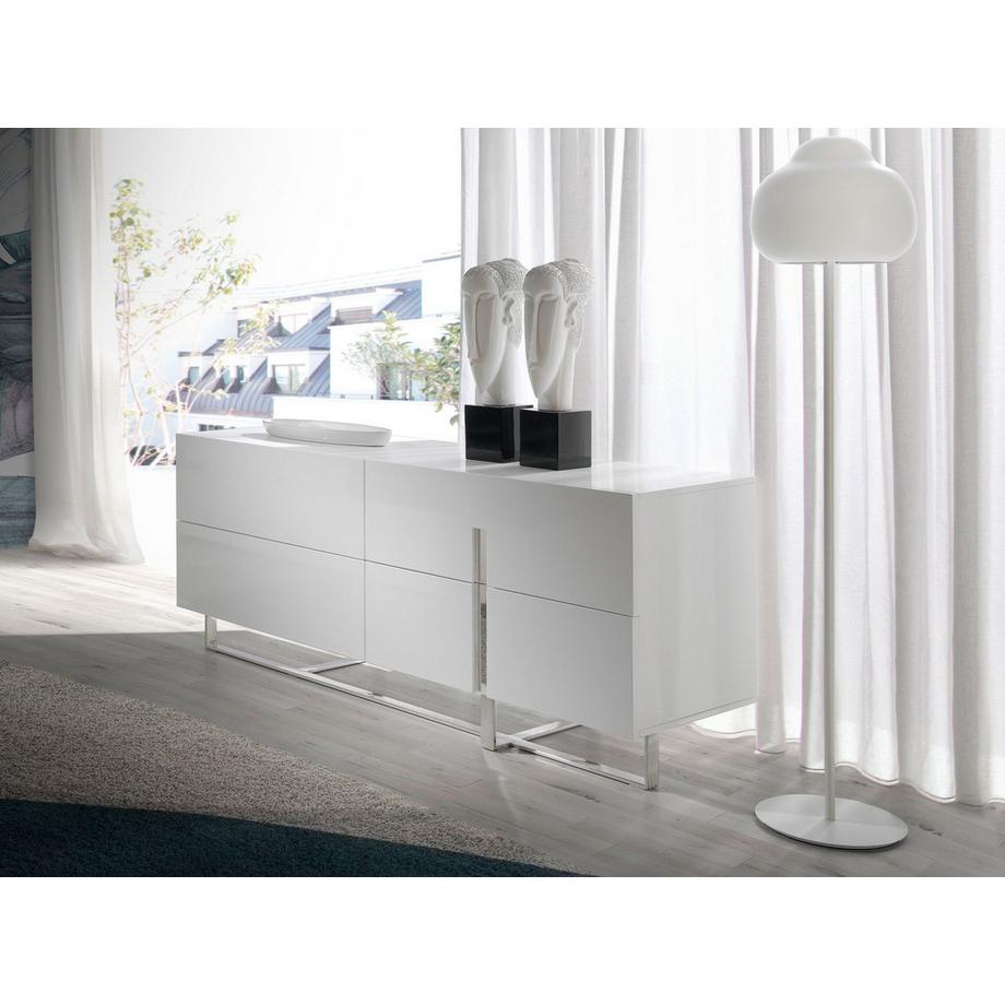 ANGEL CERDA Sideboard ausem Holz und verchromtem Stahl  