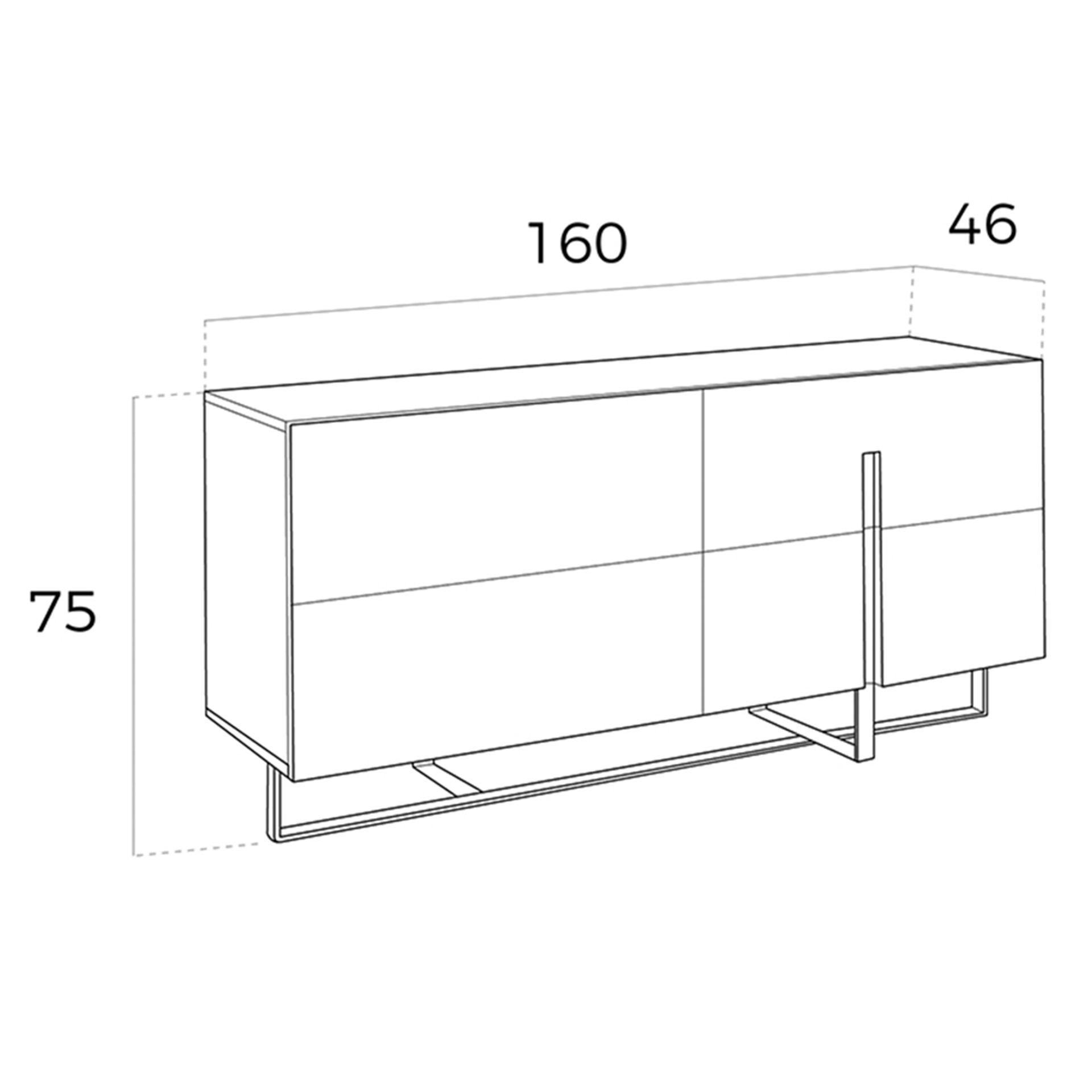 ANGEL CERDA Sideboard ausem Holz und verchromtem Stahl  