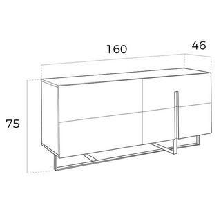 ANGEL CERDA Sideboard ausem Holz und verchromtem Stahl  