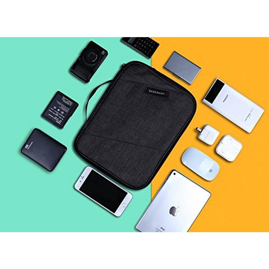 Only-bags.store  Elektronik-Tasche, doppellagiger Elektronik-Organizer für Kabel, Ladegerät, Ipad, Ipad Air, Tablet 