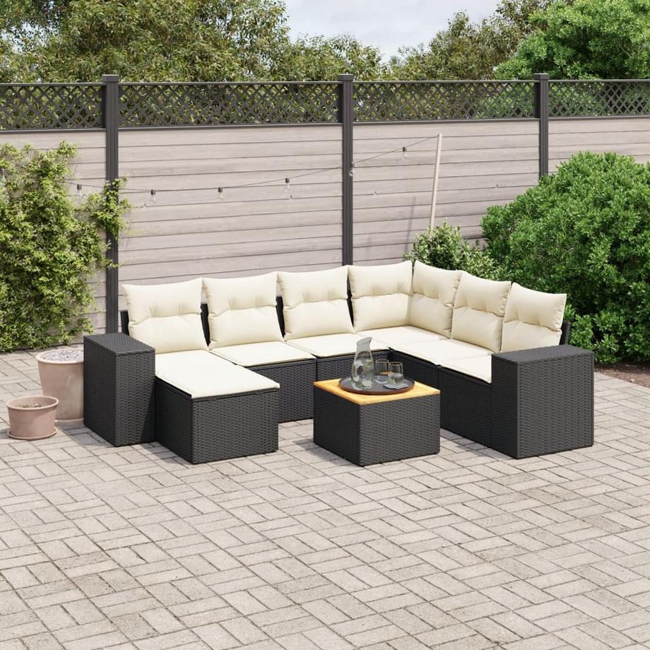 Ensemble de canapés de jardin rotin synthétique