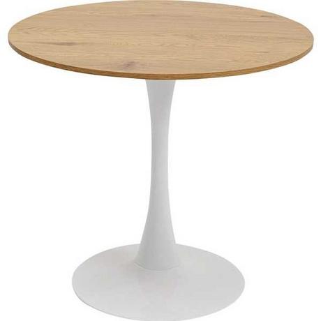 KARE Design Table Schickeria aspect chêne blanc ronde années 80  