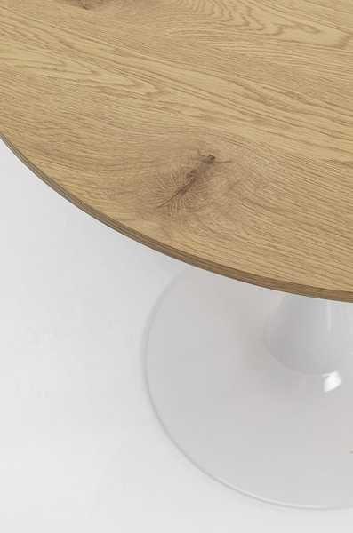 KARE Design Table Schickeria aspect chêne blanc ronde années 80  