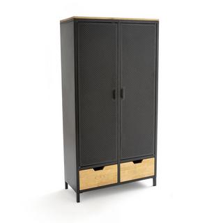 La Redoute Intérieurs Armoire 2 portes métal acier et chêne Agama  