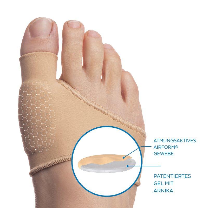 PODERM  Hallux Valgus Arnika-Gel-Schutz - Einheitsgröße - Von Podologen empfohlen - 100 % natürlich und vegan - Swiss Made 