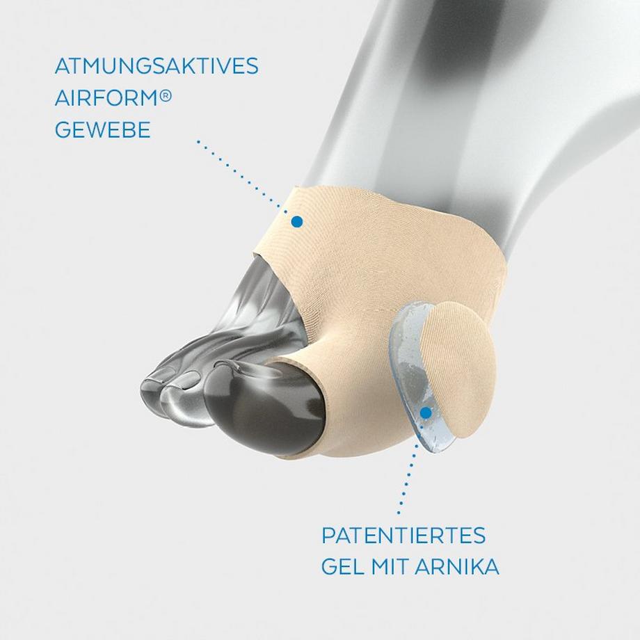 PODERM  Alluce Valgo protezione gel all'arnica - Taglia unica - Raccomandato dai podologi - 100% naturale e vegano - Swiss Made 