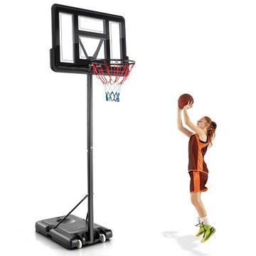 Canestro da basket regolabile in altezza 130 cm - 305 cm con supporto e supporto per canestro a 2 ruote nero