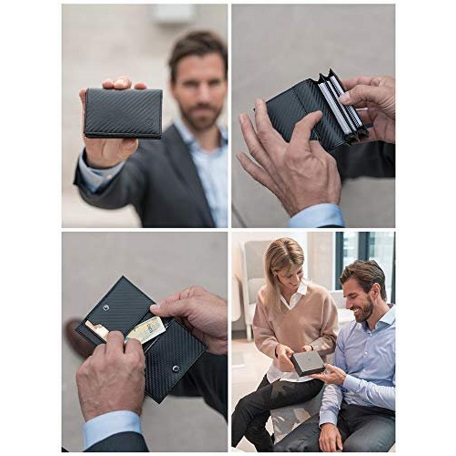 Only-bags.store Porta Biglietti da Visita Effetto Carbonio Protezione RFID  