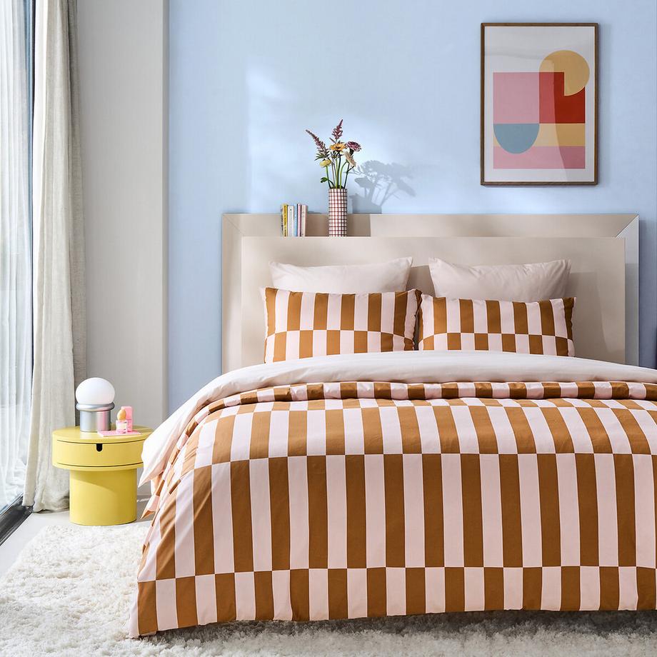 La Redoute Intérieurs Kissenbezug TABAKA CARAMEL aus 50% recycelter Baumwolle  