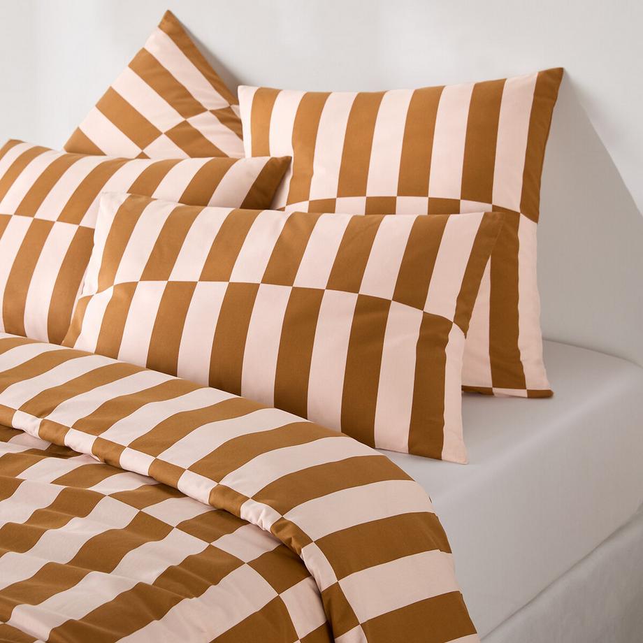 La Redoute Intérieurs Kissenbezug TABAKA CARAMEL aus 50% recycelter Baumwolle  