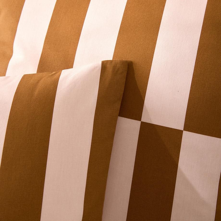 La Redoute Intérieurs Kissenbezug TABAKA CARAMEL aus 50% recycelter Baumwolle  