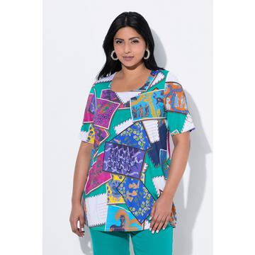 Slinkyshirt, Postkarten-Design, Carré-Ausschnitt, Halbarm