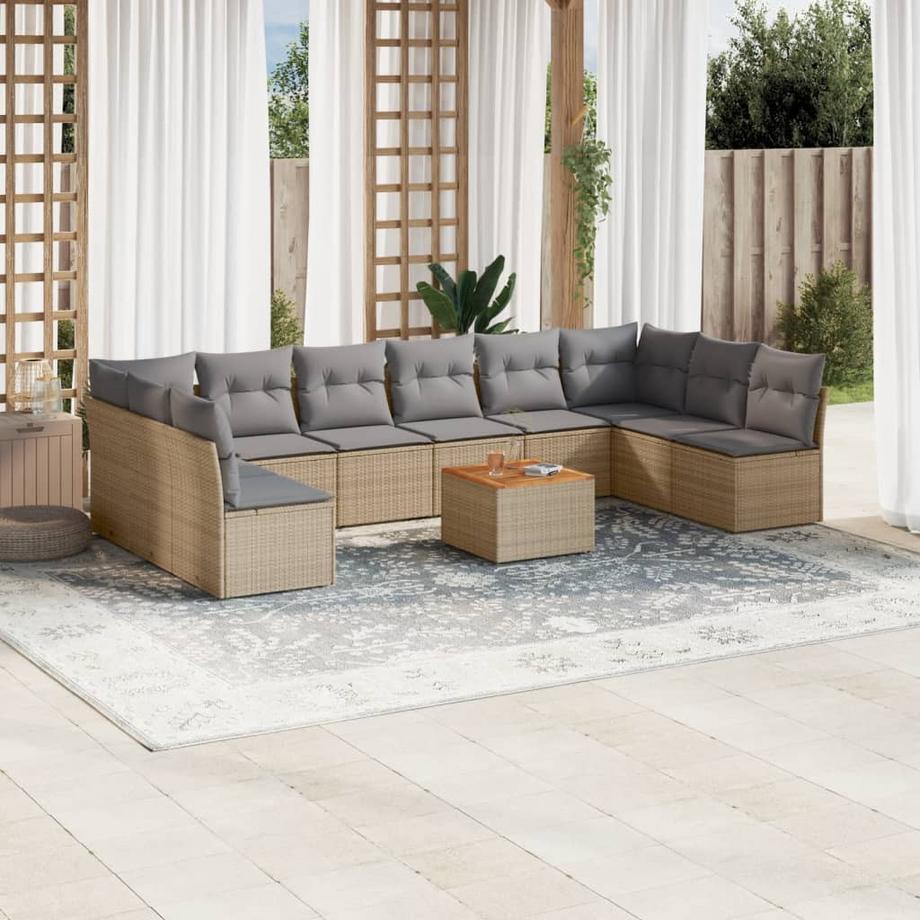 VidaXL set divano da giardino Polirattan  
