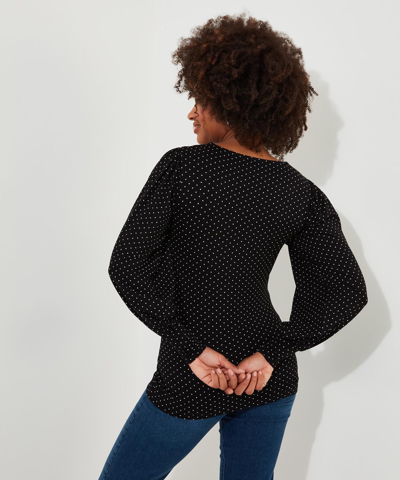 Joe Browns  Jersey-Top mit Polka-Dot-Muster 