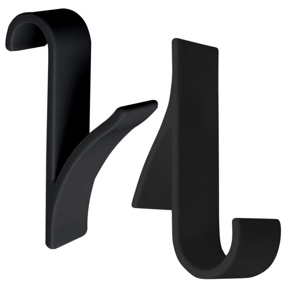 B2X  Crochets en plastique noir pour serviettes et vêtements, paquet de 2 