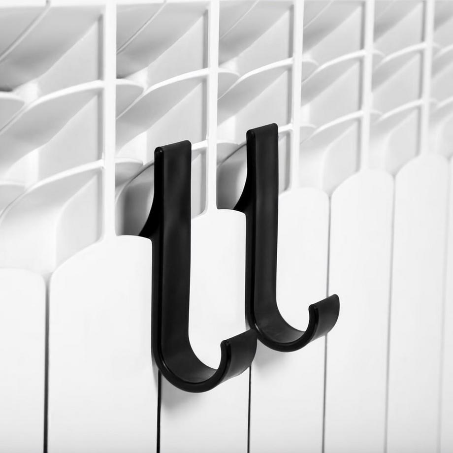 B2X  Crochets en plastique noir pour serviettes et vêtements, paquet de 2 