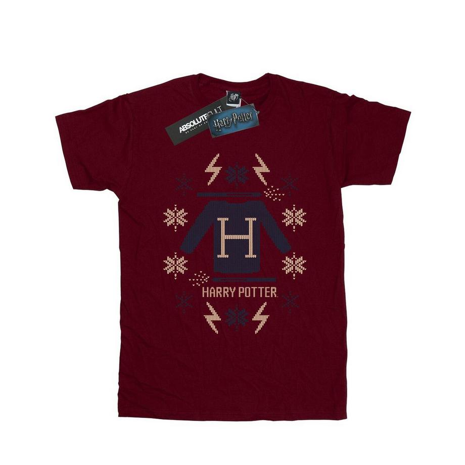 Harry Potter T-Shirt Stile Maglione Natalizio  