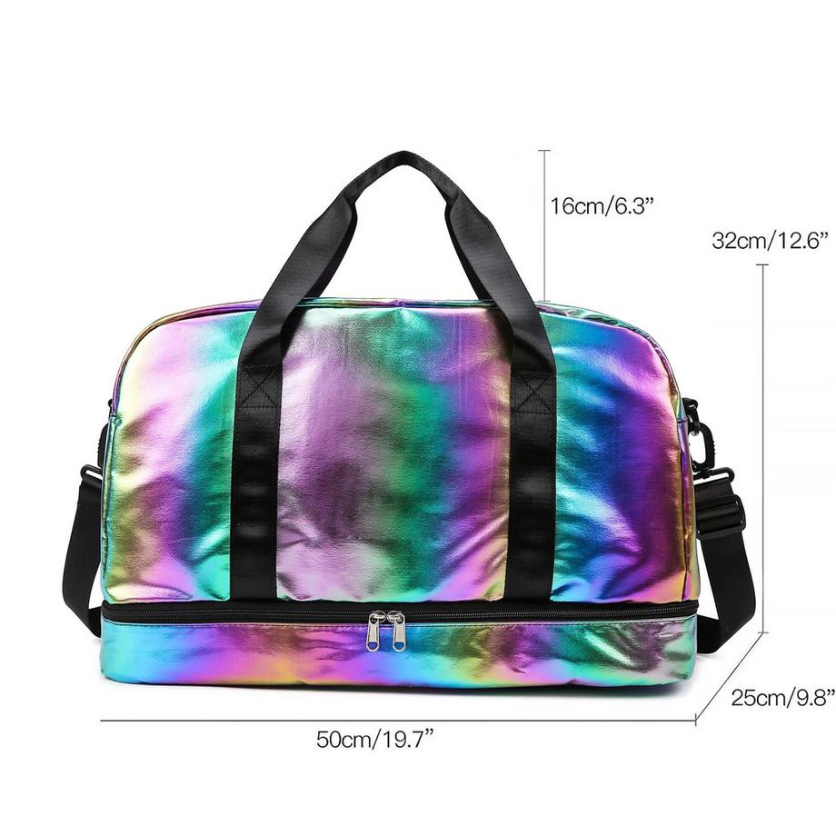 Only-bags.store Glitzer Sporttasche mit Schuhfach  