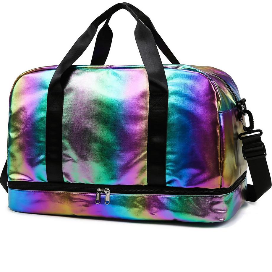 Sporttasche, Reisetasche, Glitzersporttasche mit Schuhfach. Trainingstasche, Fitnesstasche