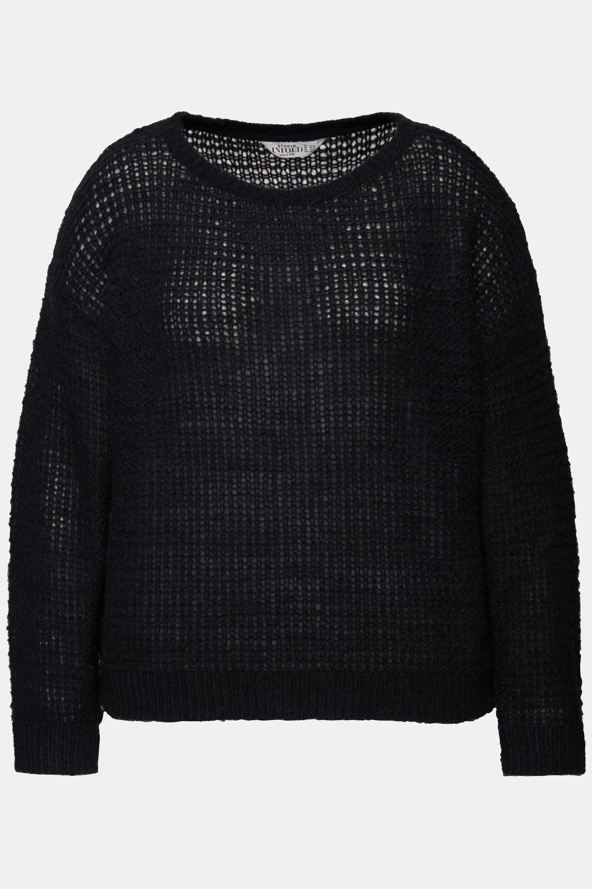 Studio Untold Maglione Taglio Squadrato Maglia Traforata Scollo Rotondo Maniche Lunghe  