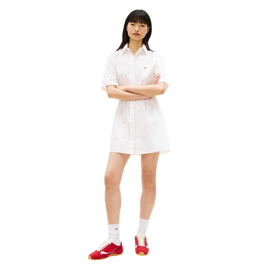 TOMMY JEANS Hemdblusenkleid mit Kordelzug  