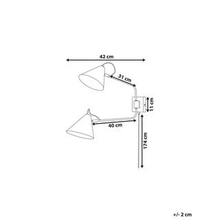 Beliani Wandlampen aus Stahl Modern MANDIRI  