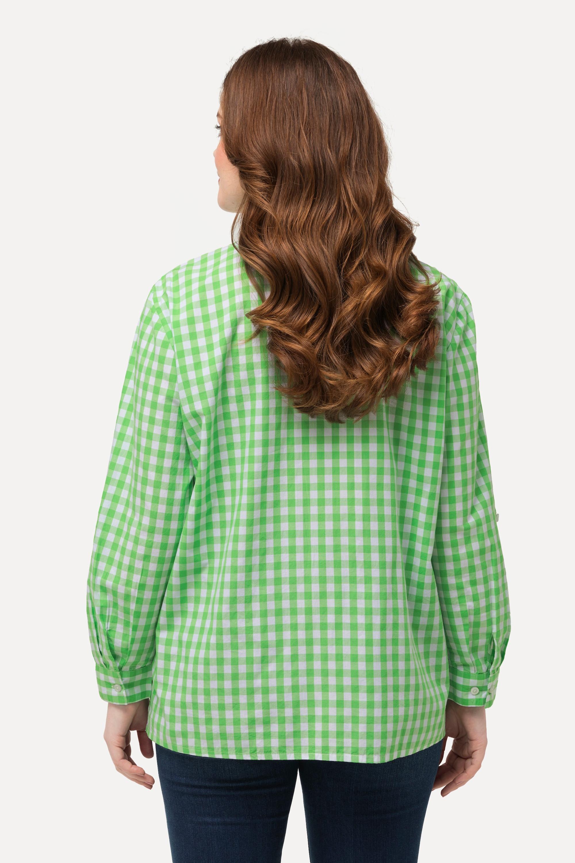 Ulla Popken Camicia a quadri Colletto da camicia Maniche lunghe Linguetta per risvolto  