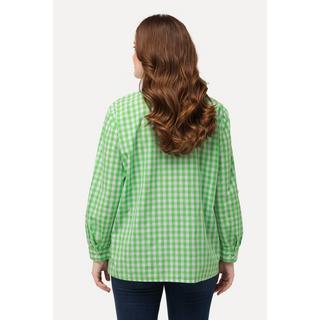 Ulla Popken Camicia a quadri Colletto da camicia Maniche lunghe Linguetta per risvolto  