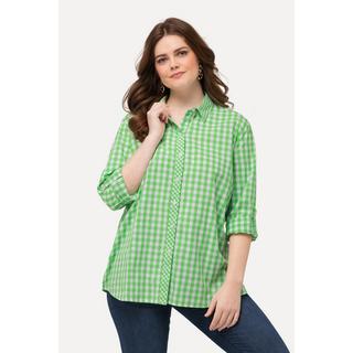 Ulla Popken Camicia a quadri Colletto da camicia Maniche lunghe Linguetta per risvolto  