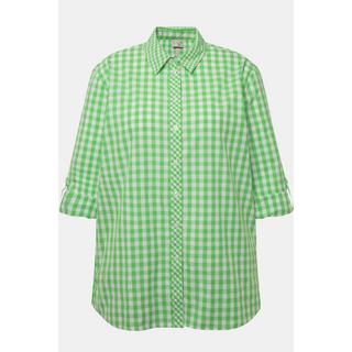 Ulla Popken Camicia a quadri Colletto da camicia Maniche lunghe Linguetta per risvolto  