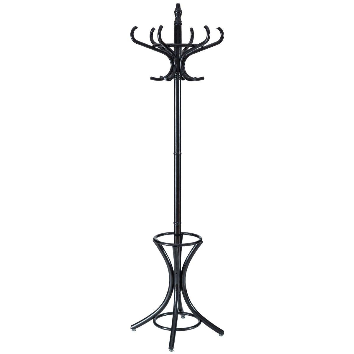 Northio Porte-manteau porte-manteau porte-veste avec porte-parapluie 12 patères-noir  