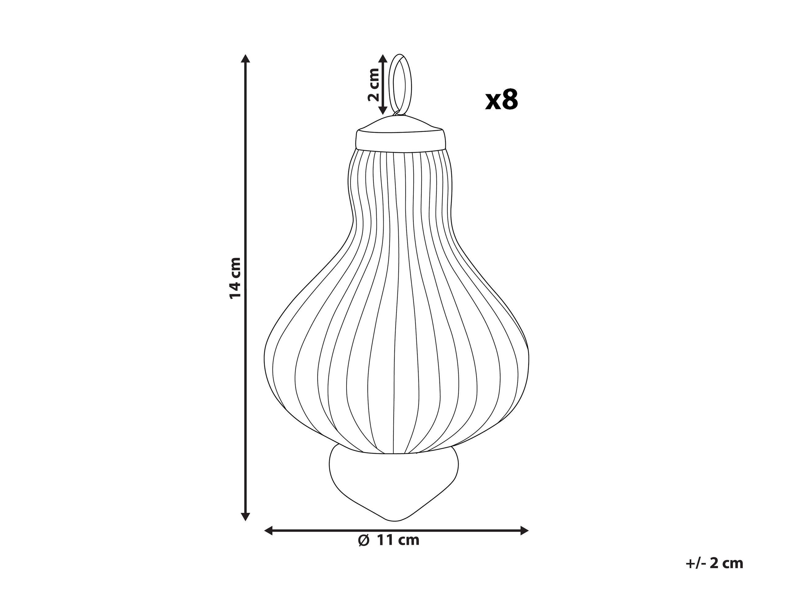 Beliani Lot de 8 boules en Verre Rustique BRILLANT  