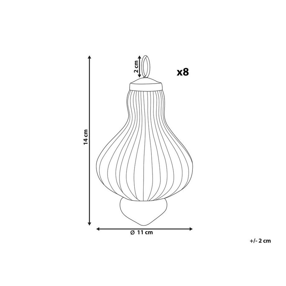 Beliani Lot de 8 boules en Verre Rustique BRILLANT  