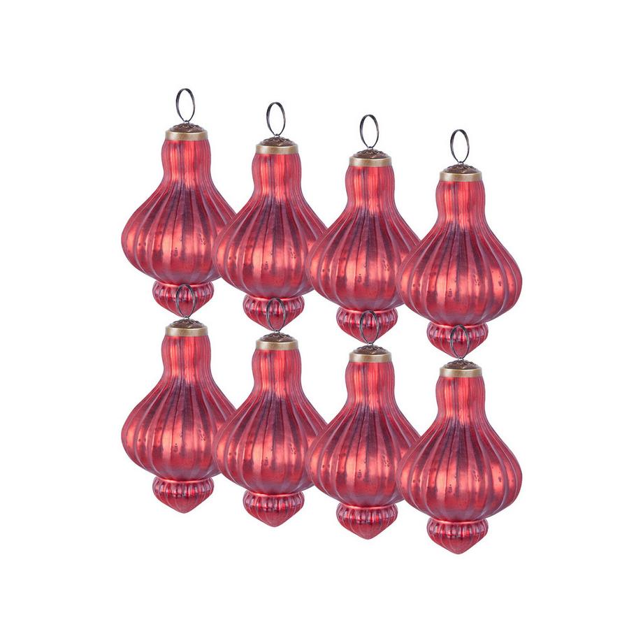 Lot de 8 boules en Verre Rustique BRILLANT