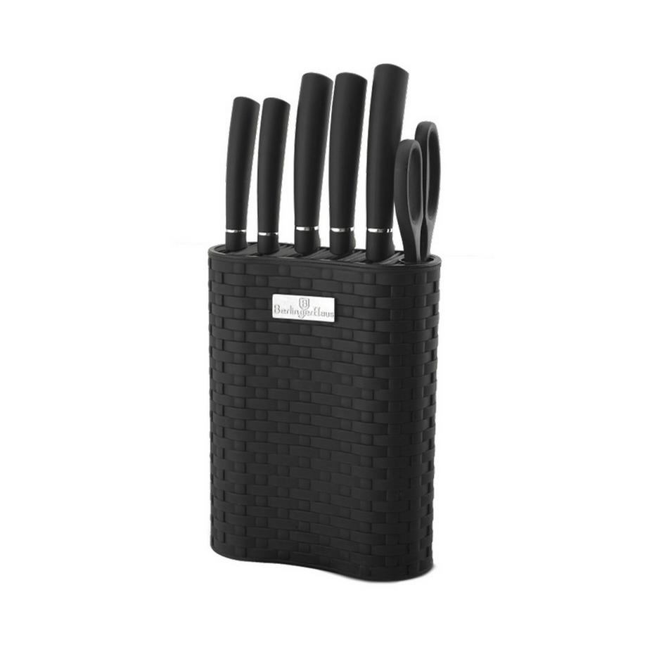 Berlinger Haus Haus 7-teiliges Messerset mit Messerblock Black Royal Collection  