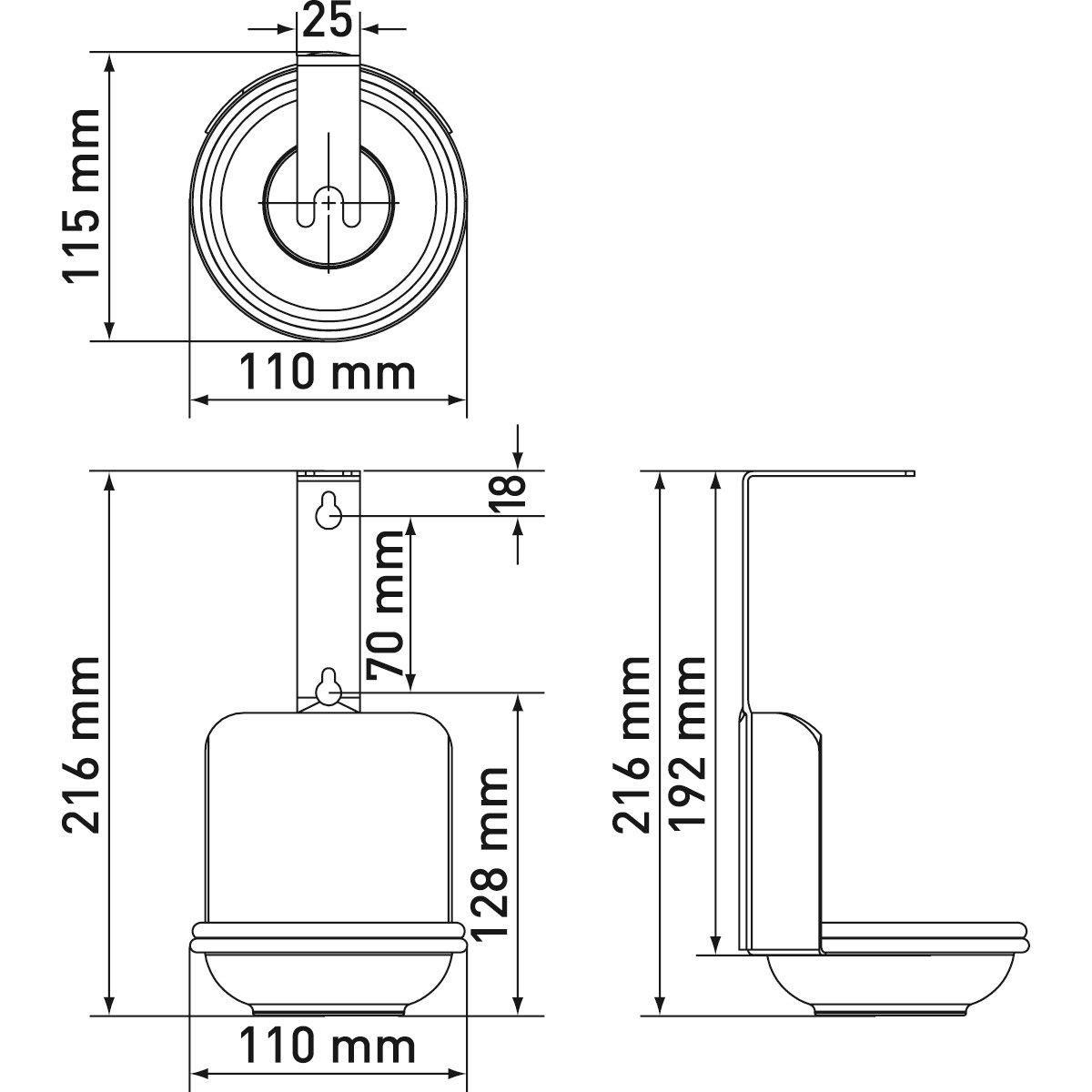 diaqua  Portascopino rotondo INOX 