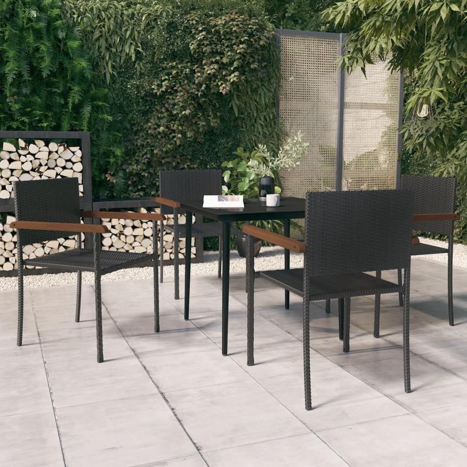 VidaXL Ensemble de salle à manger de jardin rotin synthétique  