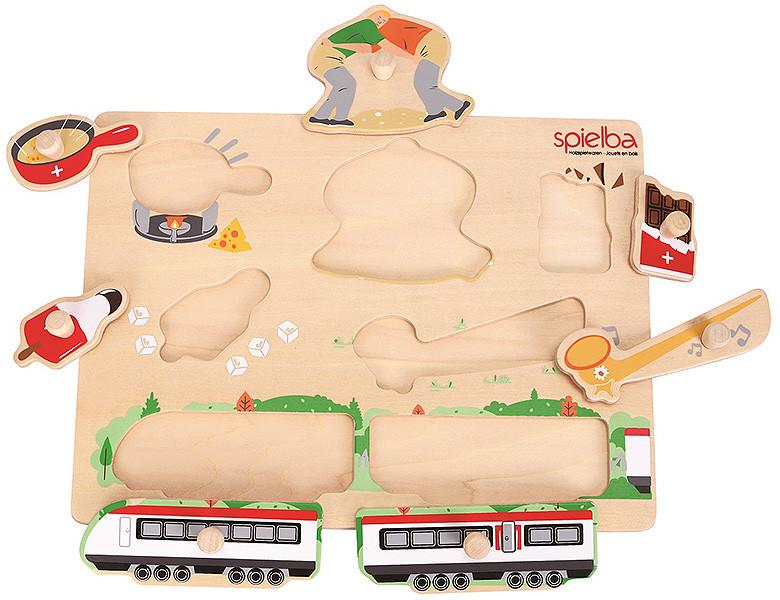 Spielba Holzspielwaren  Puzzle Schweizer Motive (7Teile) 