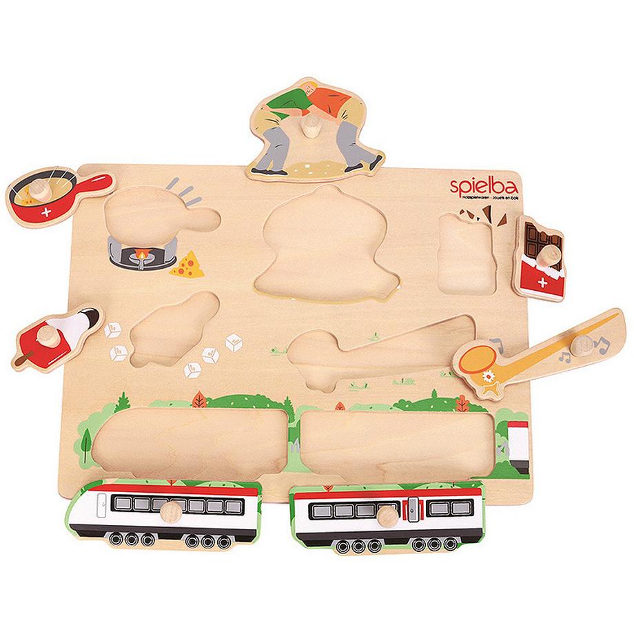 Spielba Holzspielwaren  Puzzle Schweizer Motive (7Teile) 