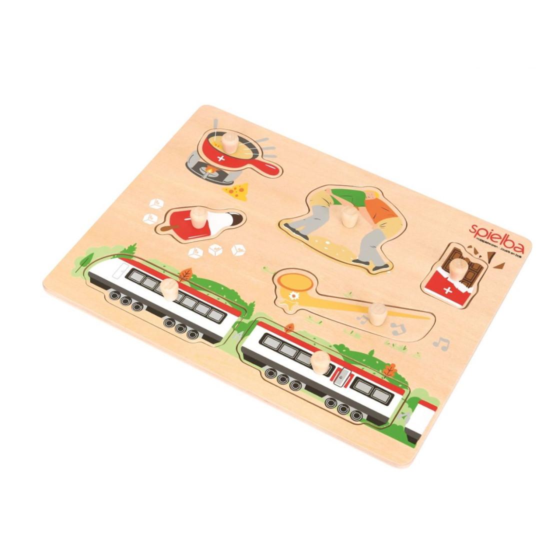 Spielba Holzspielwaren  Puzzle Schweizer Motive (7Teile) 