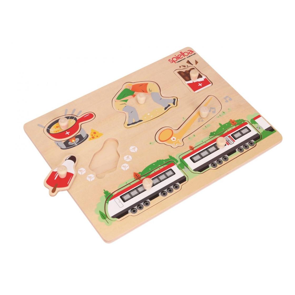 Spielba Holzspielwaren  Puzzle Schweizer Motive (7Teile) 