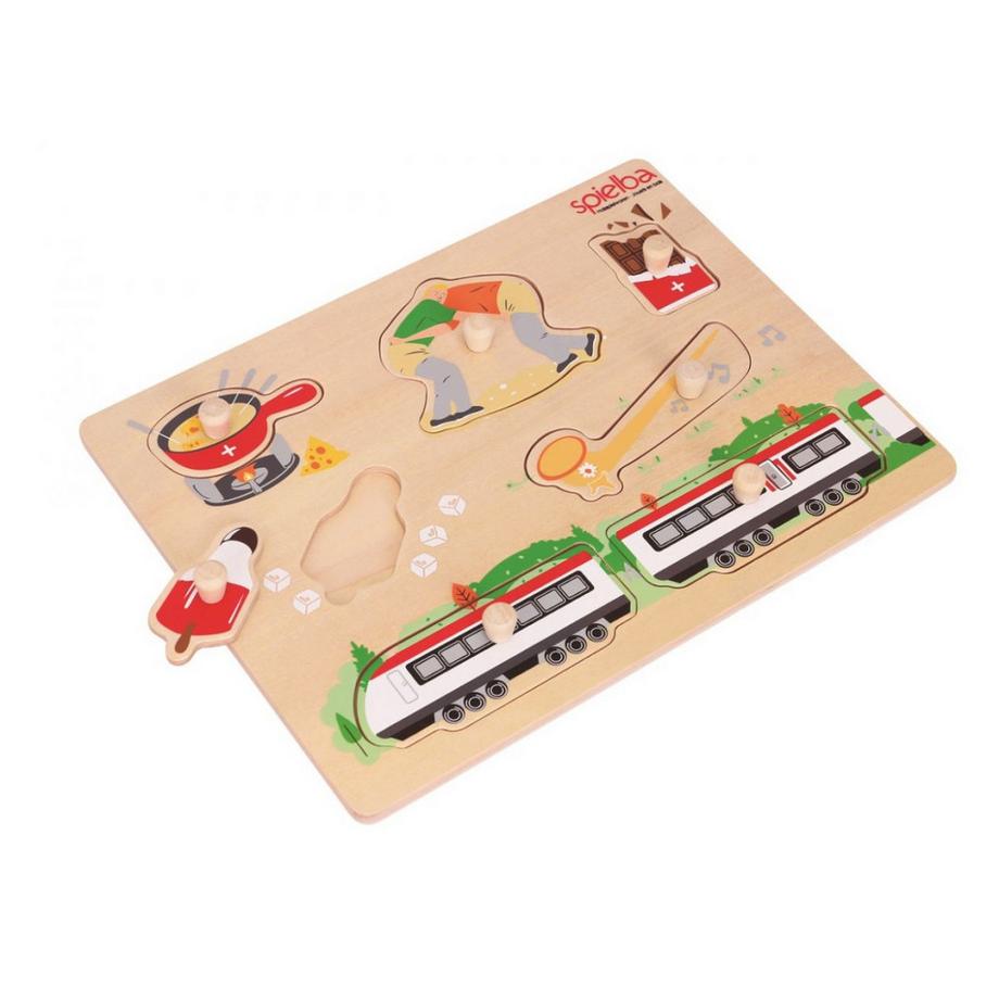 Spielba Holzspielwaren  Puzzle Schweizer Motive (7Teile) 