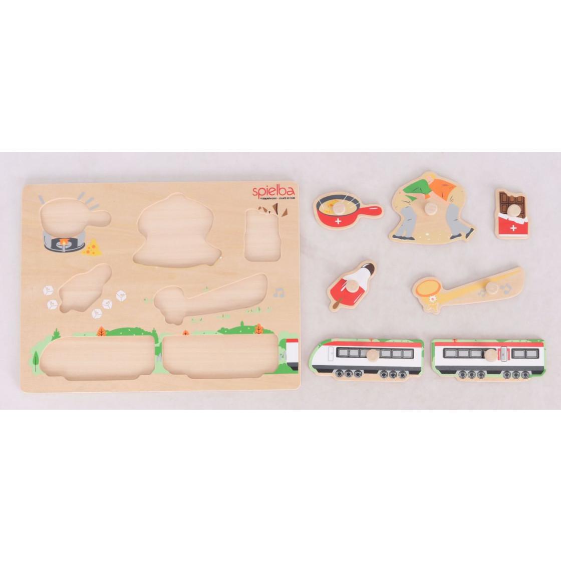 Spielba Holzspielwaren  Puzzle Schweizer Motive (7Teile) 