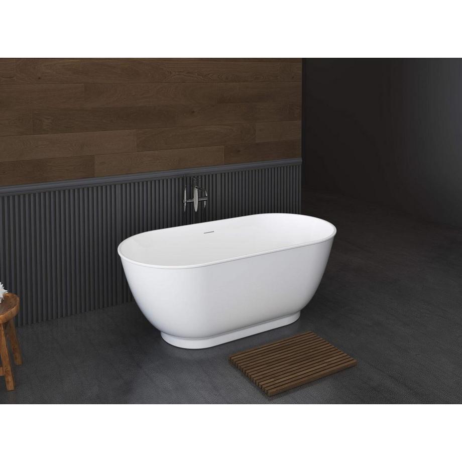 Vente-unique Baignoire îlot ovale - 210L - 150 x 74 x 57 cm - Blanc brillant - Acrylique - MOBULA  