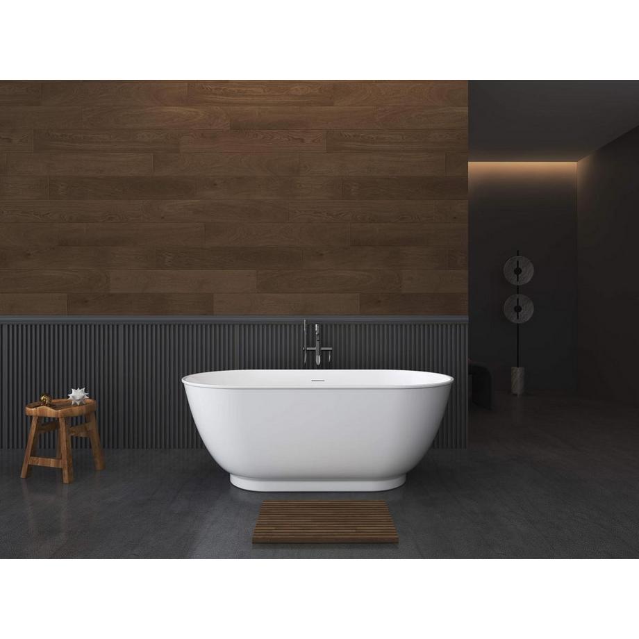 Vente-unique Baignoire îlot ovale - 210L - 150 x 74 x 57 cm - Blanc brillant - Acrylique - MOBULA  