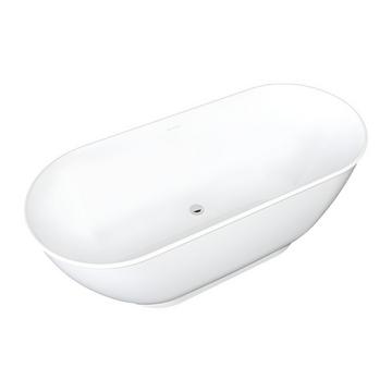 Baignoire îlot ovale - 210L - 150 x 74 x 57 cm - Blanc brillant - Acrylique - MOBULA