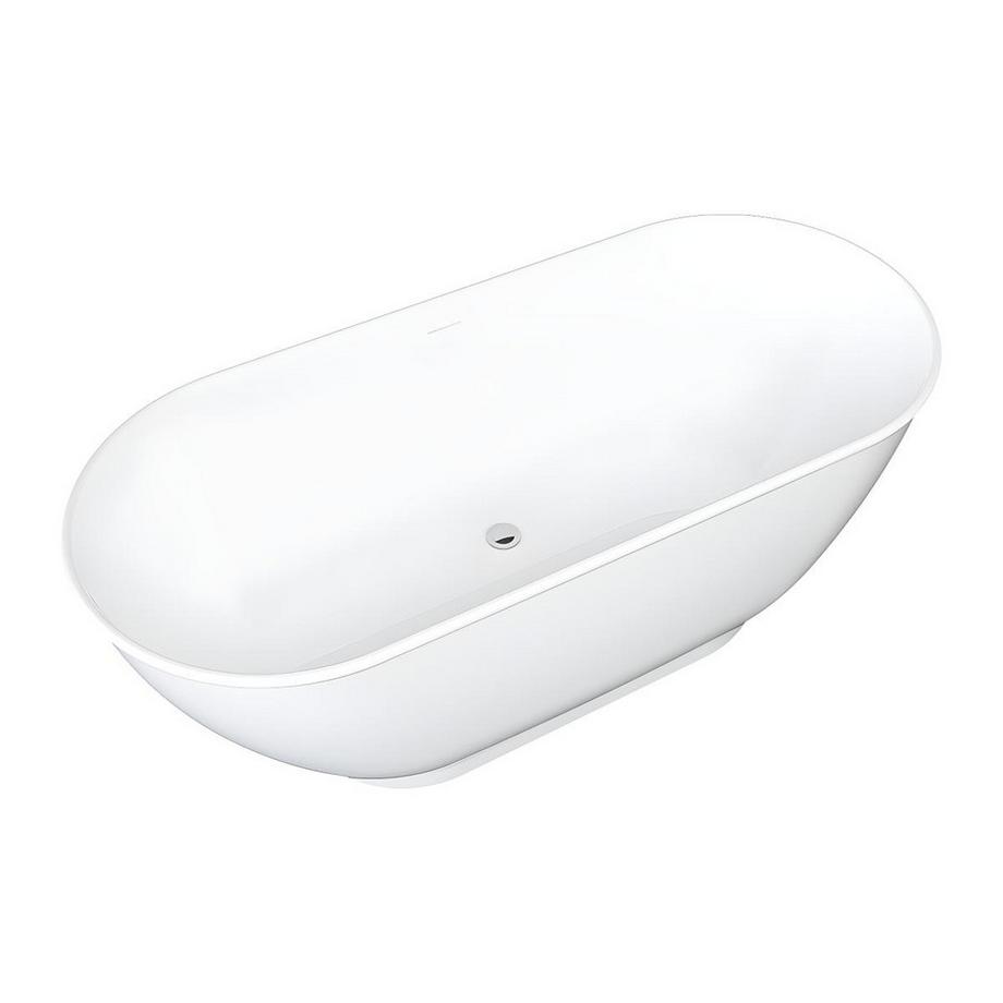 Vente-unique Baignoire îlot ovale - 210L - 150 x 74 x 57 cm - Blanc brillant - Acrylique - MOBULA  