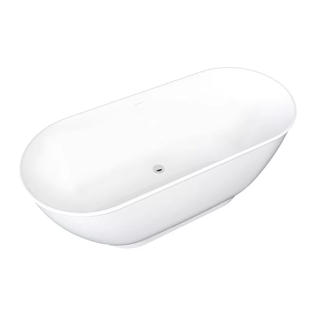 Vasca Da Bagno Freestanding Ovale 210 Litri 150 X 74 X 57 Cm Bianco Acrilico Mobula