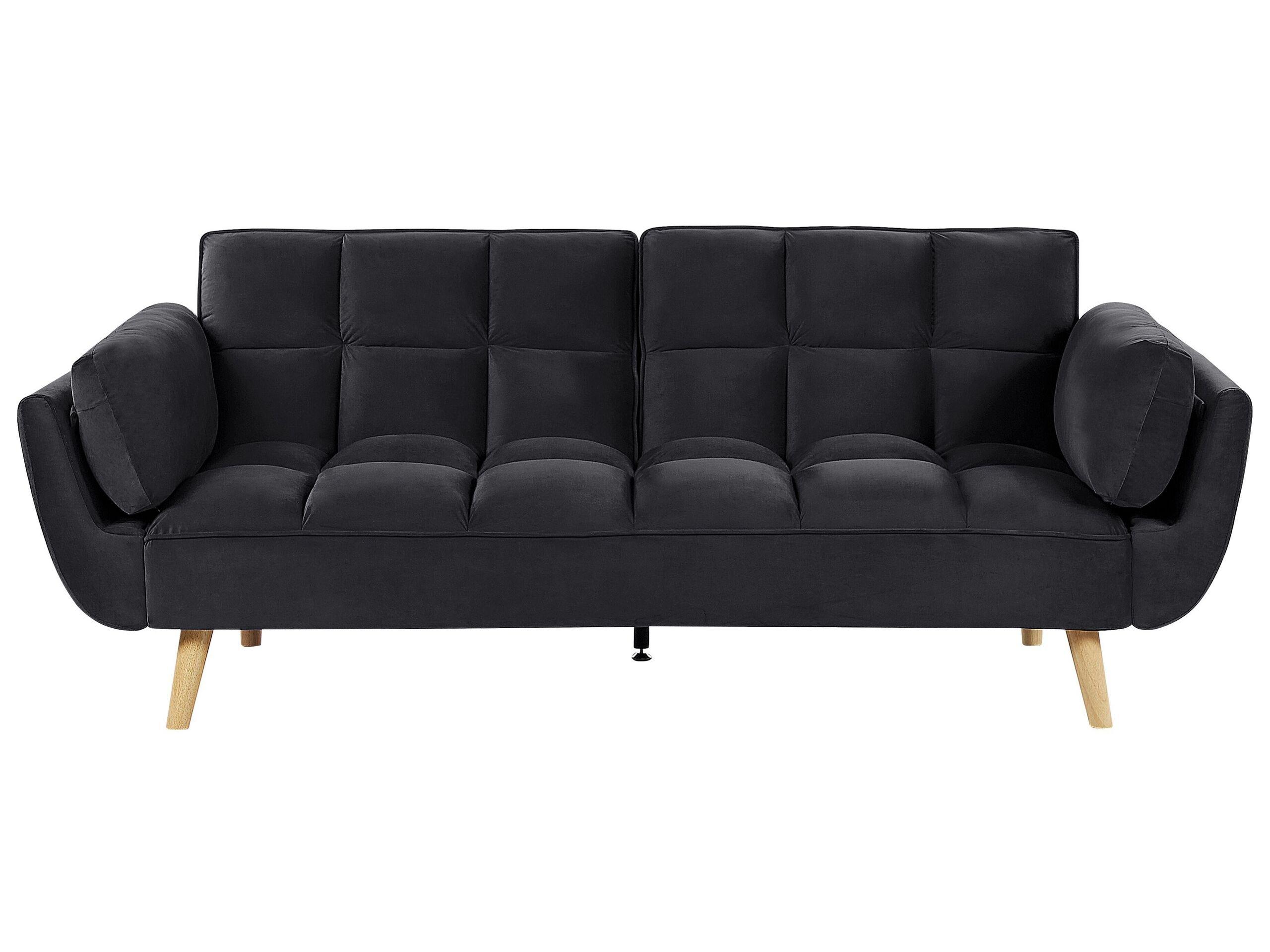 Beliani Schlafcouch aus Samtstoff Retro ASBY  