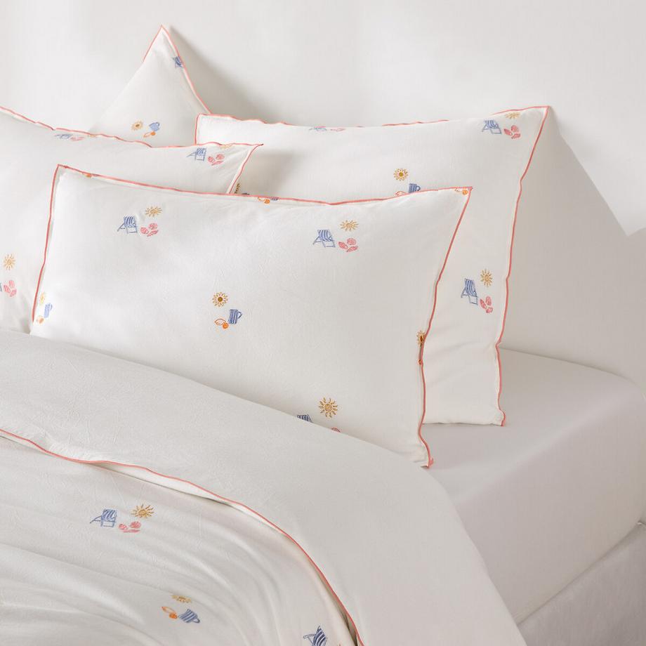 La Redoute Intérieurs SOMERO Kissenbezug aus Baumwolle im Vintage-Stil mit Stickerei  